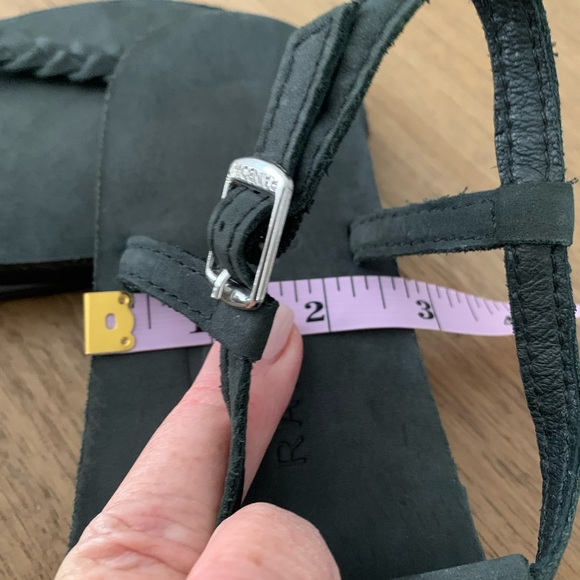 NWOT - 🌈 Rainbow ladies lt. black leather braided ankle strap sandals ~ Size L - Picture 9 of 10